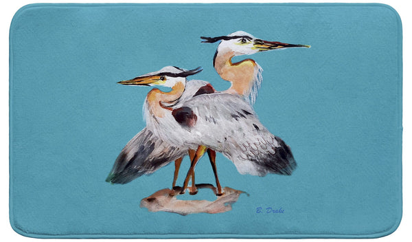 Mr & Mrs Blue Heron Teal Bath Mat