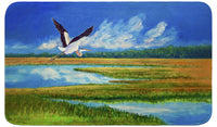 Blue Heron Over Marsh Bath Mat