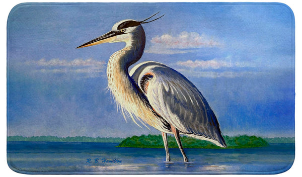 Big Blue Heron Bath Mat