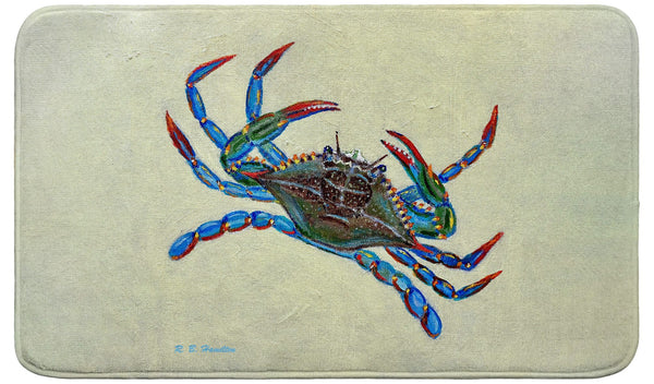 Blue Crab on Yellow Bath Mat
