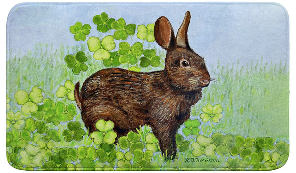 Rabbit and Shamrocks Bath Mat