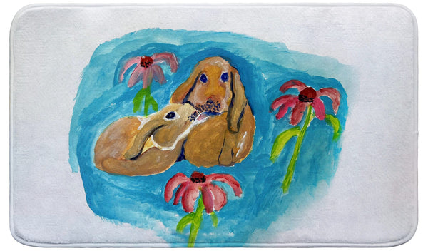 Two Rabbits Bath Mat