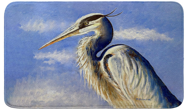 Blue Heron Portrait Bath Mats