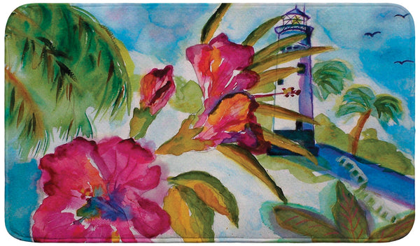 Lighthouse and Florals Bath Mat