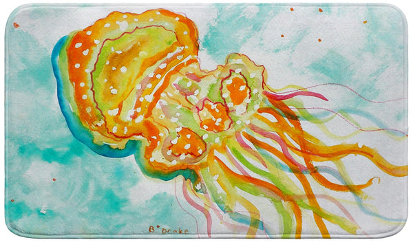 Orange Jellyfish Bath Mat
