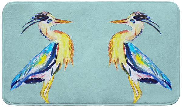Vertical Blue Heron Bath Mat