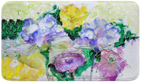 Watercolor Garden Bath Mat