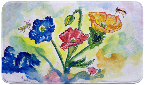 Bugs & Poppies Bath Mat
