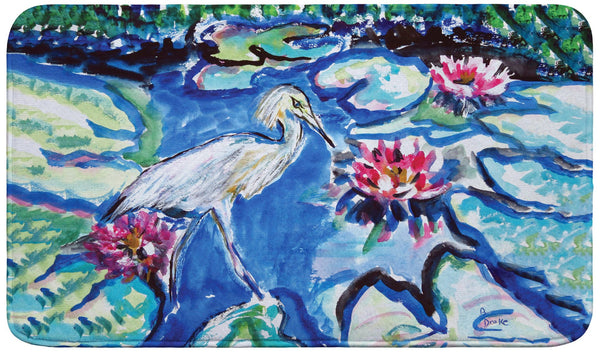 Heron & Waterlilies Bath Mat