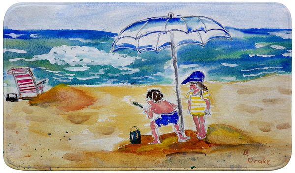Boy at Beach Bath Mat