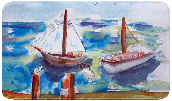 Two Sailboats Bath Mat
