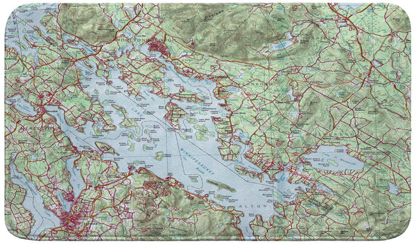 Lake Winnipesaukee, NH Nautical Map Bath Mat
