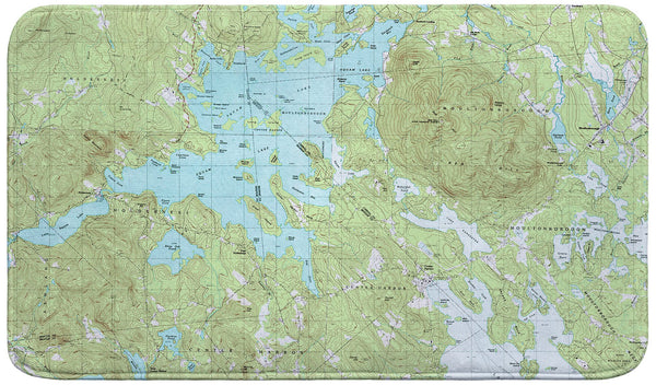 Squam Lake, NH Nautical Map Bath Mat