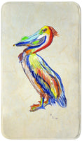 Sylvester Pelican on Beige - Vertical Bath Mat