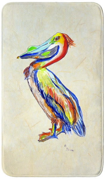 Sylvester Pelican on Beige - Vertical Bath Mat