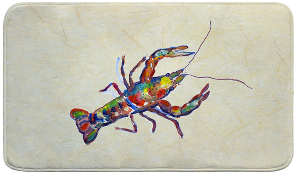 Crayfish on Beige Bath Mat