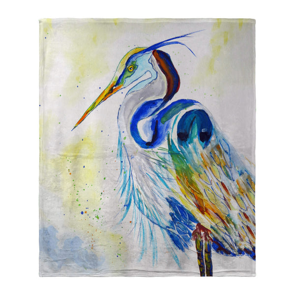 Watercolor Heron Silk-Touch Throw