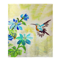 Aqua Hummingbird Silk-Touch Throw