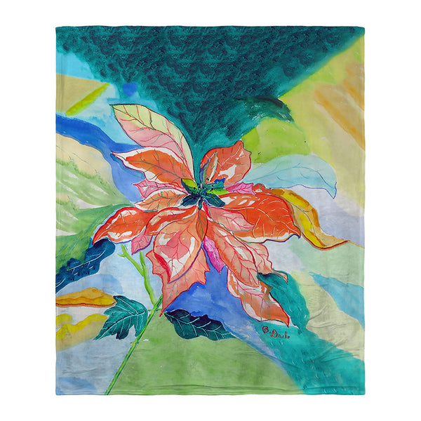 Peach Poinsettia Silk-Touch Throw