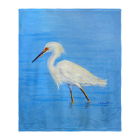 Stalking Egret Silk-Touch Throw