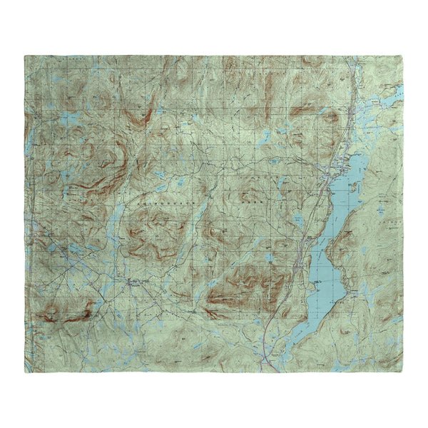 Schroon Lake II, NY Nautical Map Silk-Touch Throw