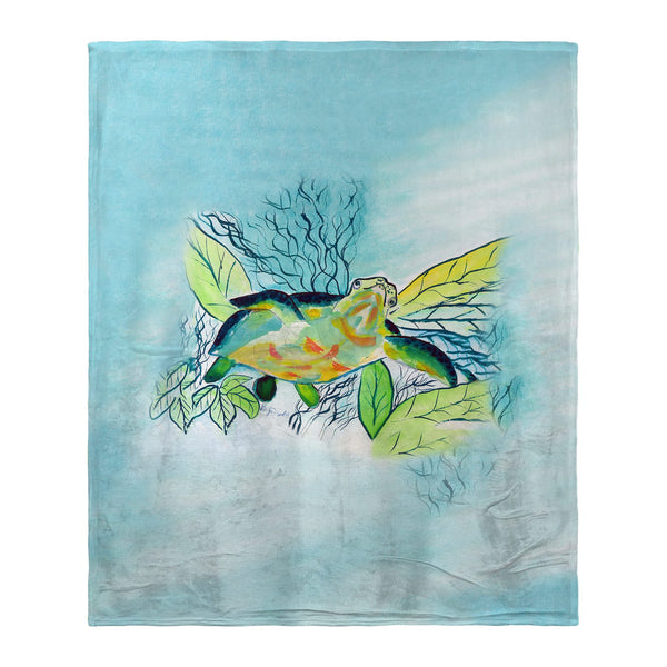 Smiling Sea Turtle Silk-Touch Throw