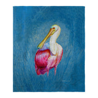 Spoonbill Portrait Silk-Touch Throw