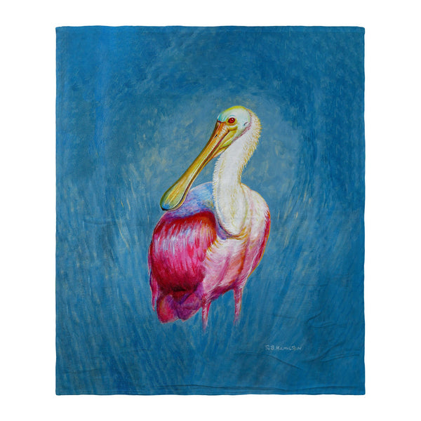 Spoonbill Portrait Silk-Touch Throw