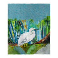 Acrylic Egret Silk-Touch Throw