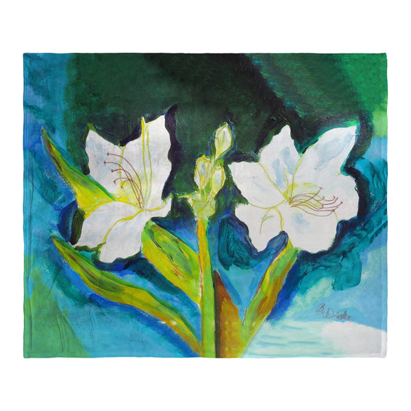 White Lilies Silk-Touch Throw