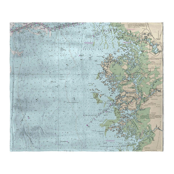 Crystal River, FL Nautical Map Silk-Touch Throw