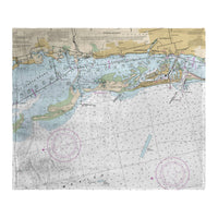 Caladesi Island, FL Nautical Map Silk-Touch Throw