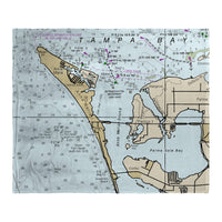 Anna Maria Island, FL Nautical Map Silk-Touch Throw