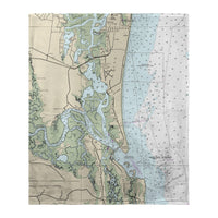 Total Amelia Island, FL Nautical Map Silk-Touch Throw