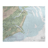 Fripp Island, SC Nautical Map Silk-Touch Throw