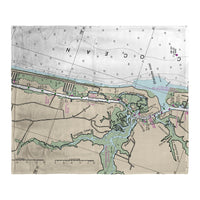 Holden Beach, NC Nautical Map Silk-Touch Throw