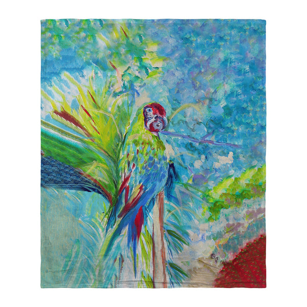 Green Parrot II Silk-Touch Throw