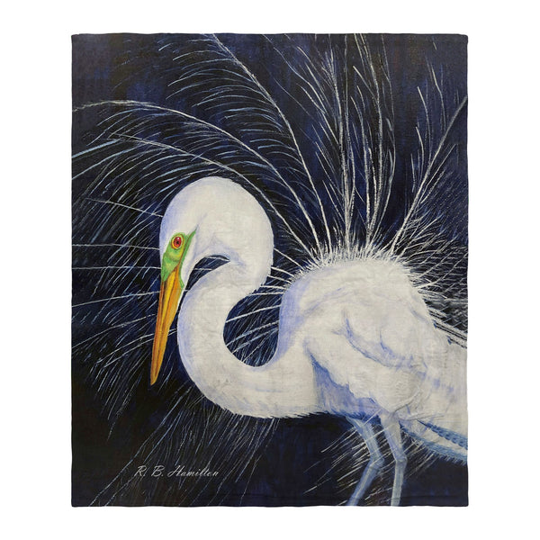 Breeding Egret Silk-Touch Throw