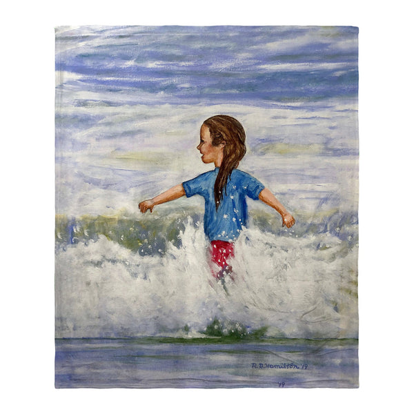 Girl in Surf Silk-Touch Throw