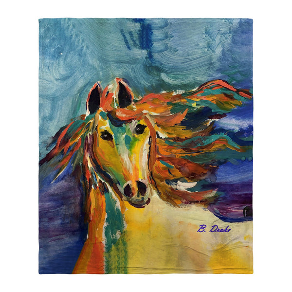 Colorful Horse Silk-Touch Throw