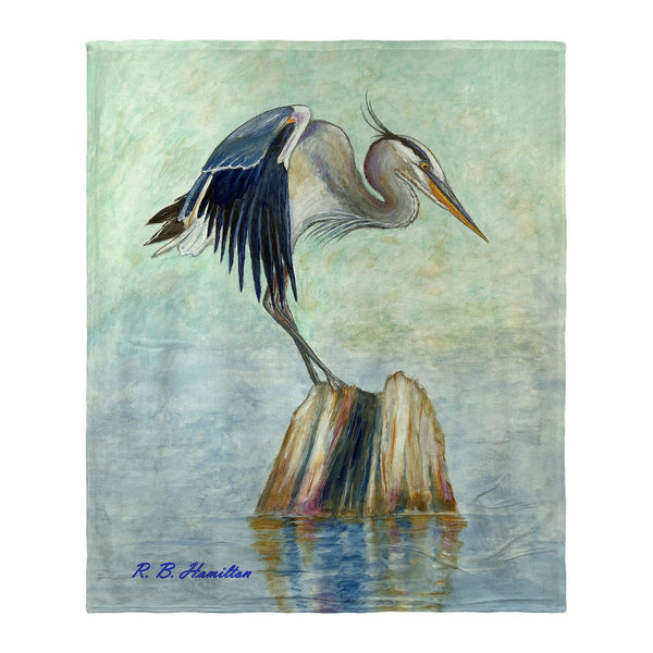 Balancing Heron Silk-Touch Throw