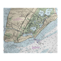 Cape May, NJ Nautical Map Silk-Touch Throw