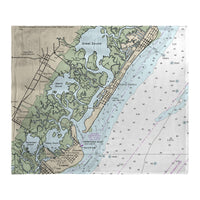 Stone Harbor, NJ Nautical Map Silk-Touch Throw