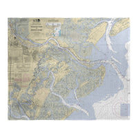 Savannah, GA Nautical Map Silk-Touch Throw