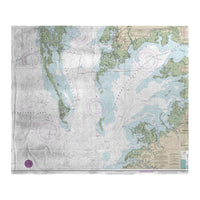 Chesapeake Bay, VA Nautical Map Silk-Touch Throw