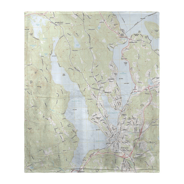 Winnisquam Lake, NH Nautical Map Silk-Touch Throw