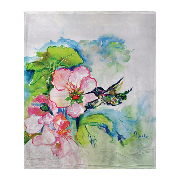 Hummingbird & Hibiscus Silk-Touch Throw