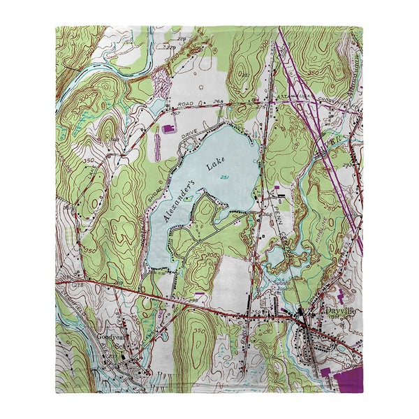 Alexander Lake, CT Nautical Map Silk-Touch Throw