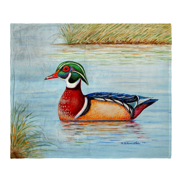 Male Wood Duck Silk-Touch Throw