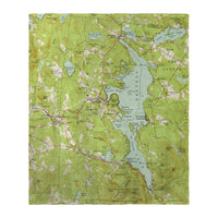 Sunapee Lake, NH Nautical Map Silk-Touch Throw